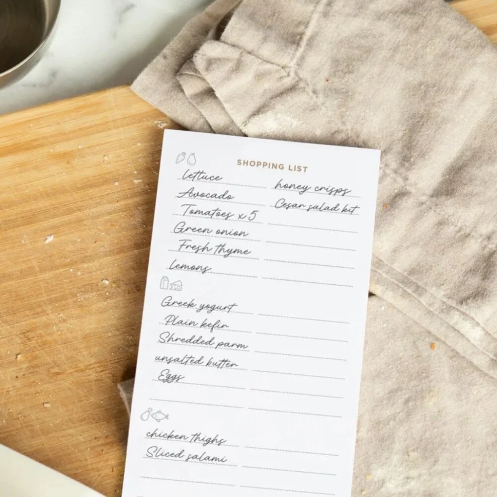 Ink + Volt “On the Menu” Weekly Meal Planner Pad | Tear-Off Grocery List